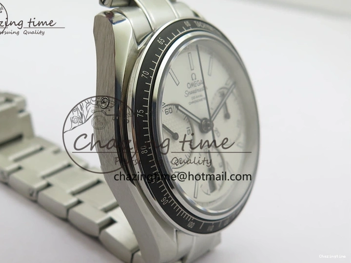 0507 Elegant Speedmaster Racing Master SS HRF 1:1 Best Edition White Dial on SS Bracelet A 7864